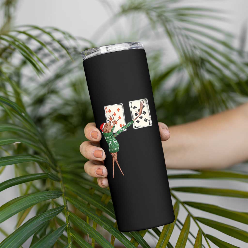 67 Marcus The Worm Poker Game Christmas Skinny Tumbler Funny Six Seven Meme Playing Cards Holiday Vibe - Wonder Print Shop