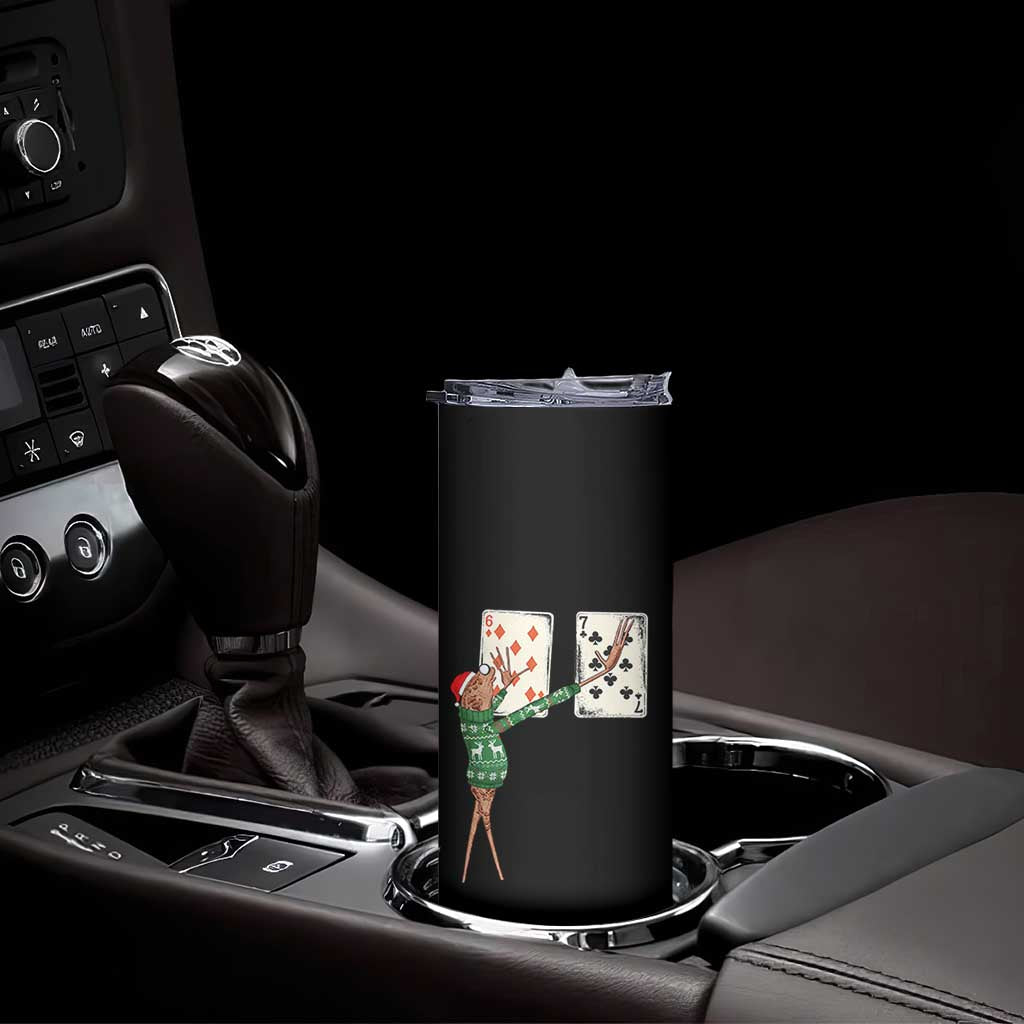 67 Marcus The Worm Poker Game Christmas Skinny Tumbler Funny Six Seven Meme Playing Cards Holiday Vibe - Wonder Print Shop