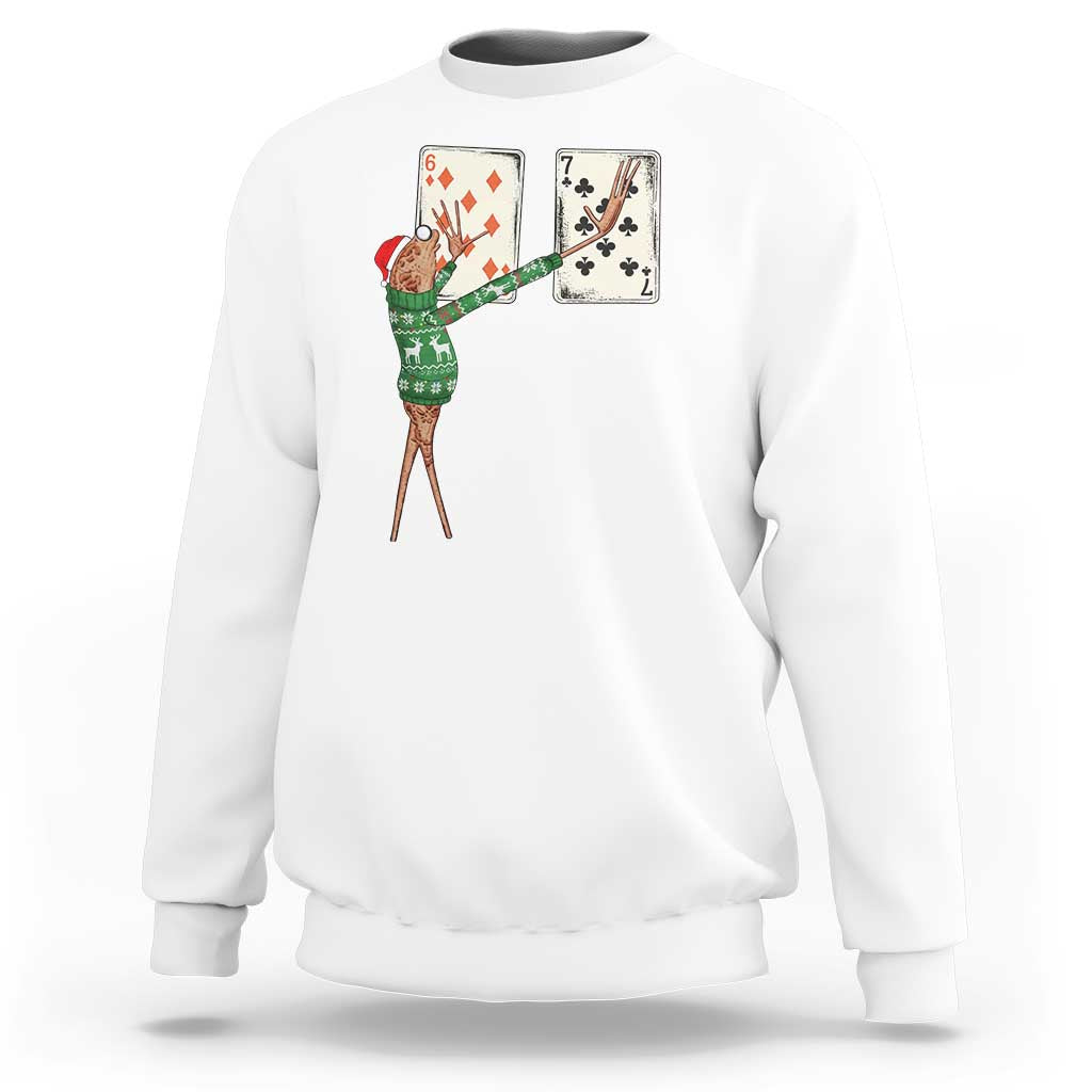 67 Marcus The Worm Poker Game Christmas Sweatshirt Funny Six Seven Meme Playing Cards Holiday Vibe - Wonder Print Shop
