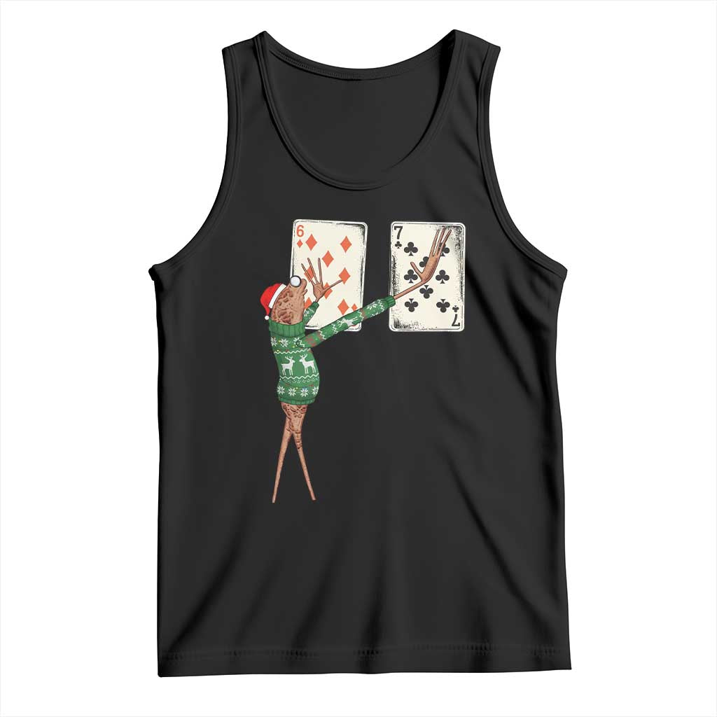 67 Marcus The Worm Poker Game Christmas Tank Top Funny Six Seven Meme Playing Cards Holiday Vibe - Wonder Print Shop