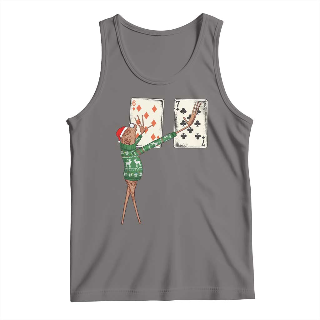 67 Marcus The Worm Poker Game Christmas Tank Top Funny Six Seven Meme Playing Cards Holiday Vibe - Wonder Print Shop