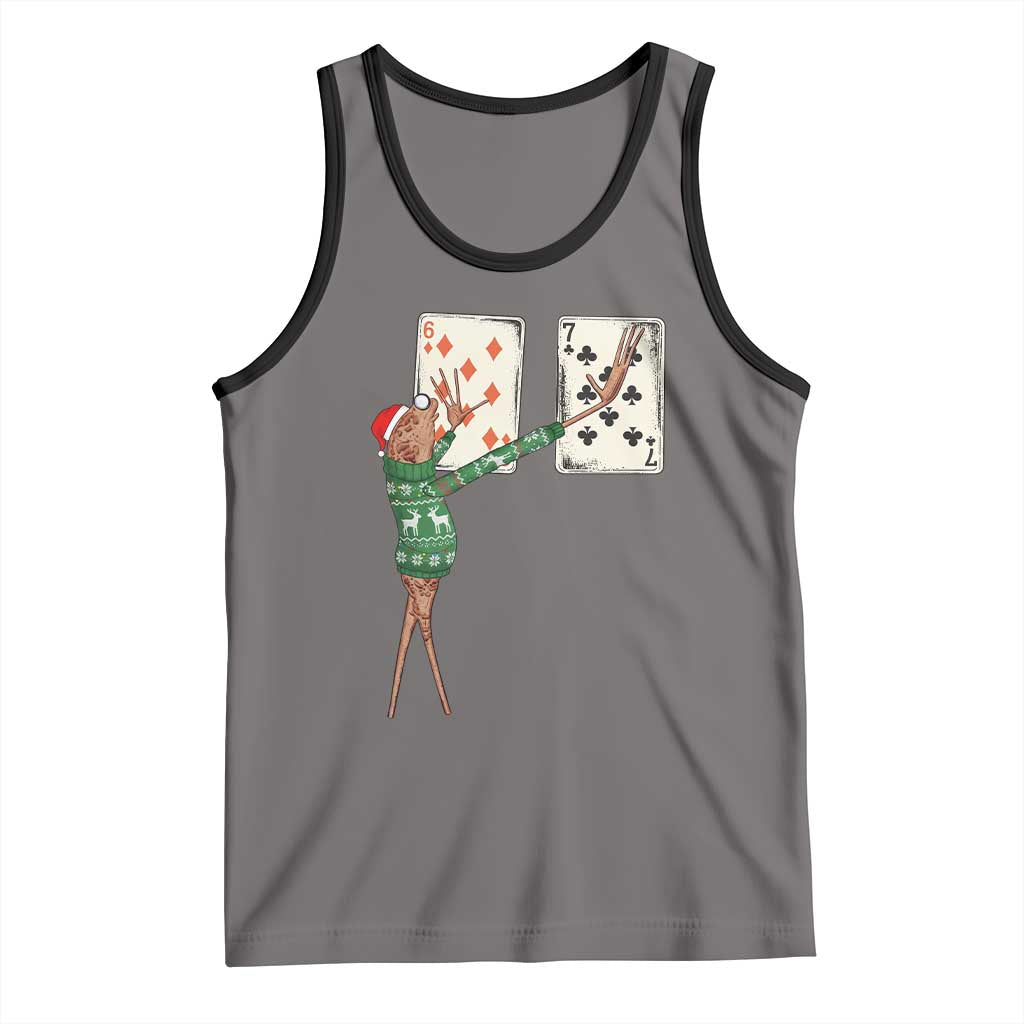 67 Marcus The Worm Poker Game Christmas Tank Top Funny Six Seven Meme Playing Cards Holiday Vibe - Wonder Print Shop