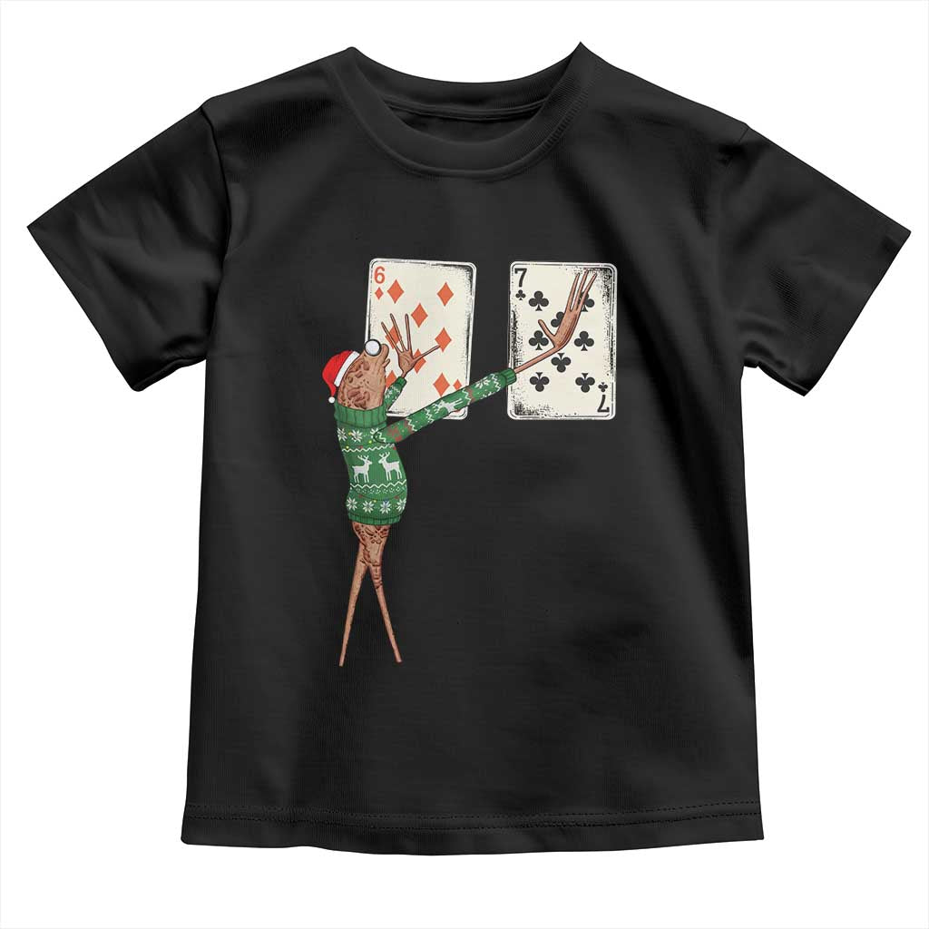 67 Marcus The Worm Poker Game Christmas Toddler T Shirt Funny Six Seven Meme Playing Cards Holiday Vibe - Wonder Print Shop