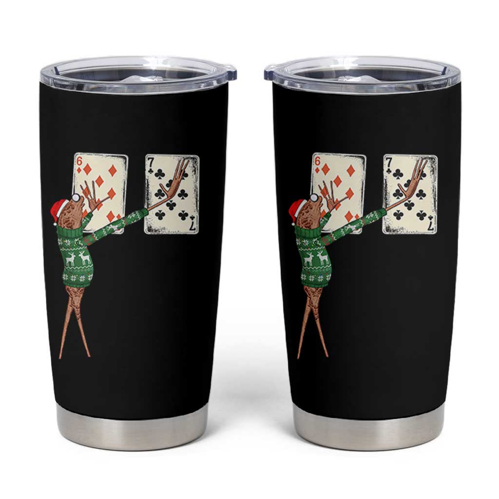 67 Marcus The Worm Poker Game Christmas Tumbler Cup Funny Six Seven Meme Playing Cards Holiday Vibe - Wonder Print Shop