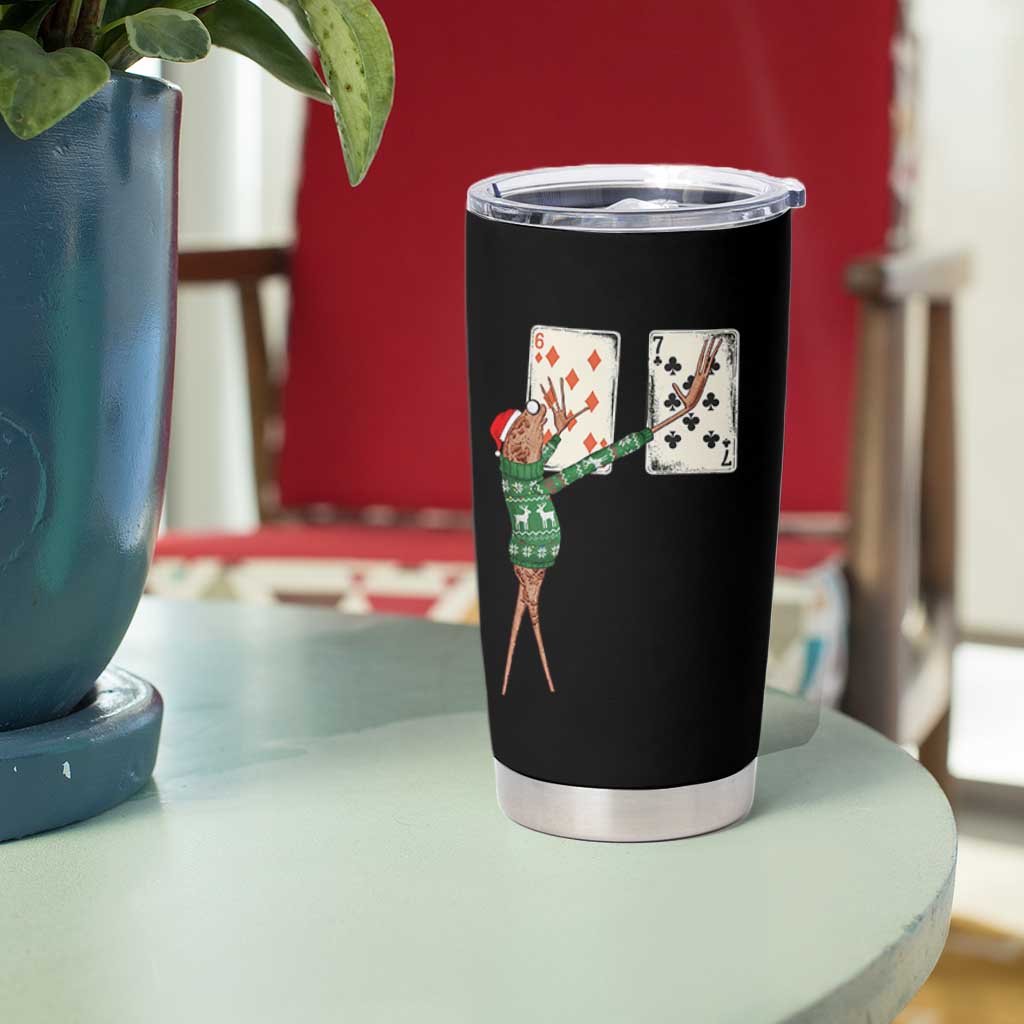 67 Marcus The Worm Poker Game Christmas Tumbler Cup Funny Six Seven Meme Playing Cards Holiday Vibe - Wonder Print Shop
