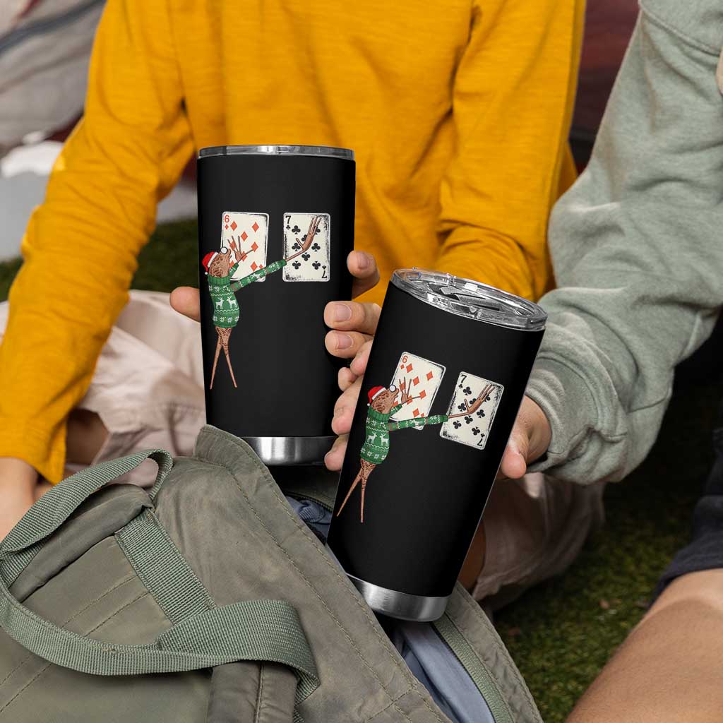 67 Marcus The Worm Poker Game Christmas Tumbler Cup Funny Six Seven Meme Playing Cards Holiday Vibe - Wonder Print Shop
