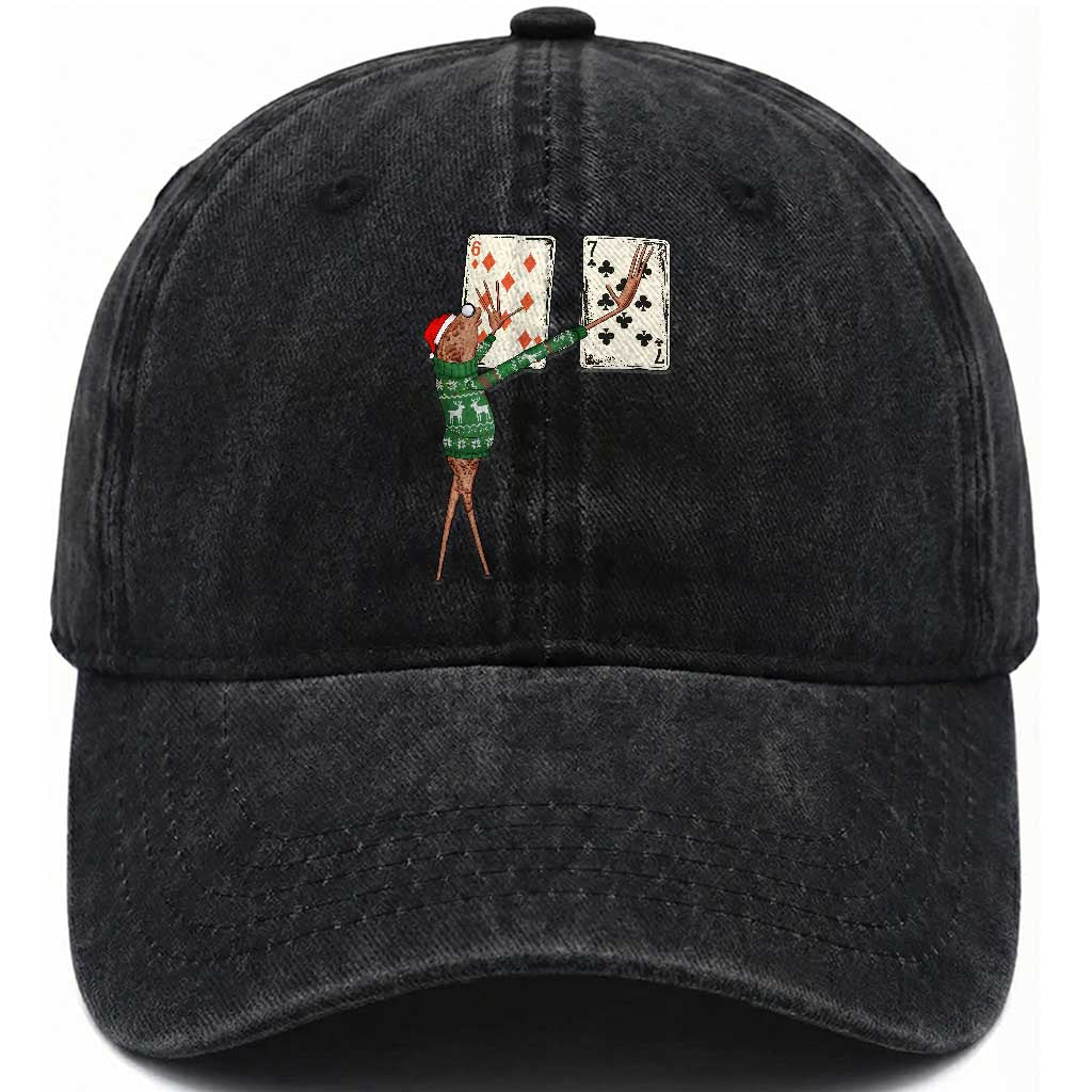 67 Marcus The Worm Poker Game Christmas Washed Cotton Baseball Cap Funny Six Seven Meme Playing Cards Holiday Vibe