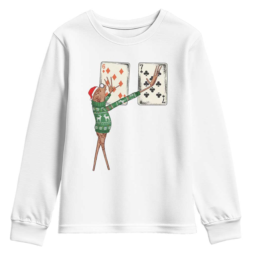 67 Marcus The Worm Poker Game Christmas Youth Sweatshirt Funny Six Seven Meme Playing Cards Holiday Vibe - Wonder Print Shop