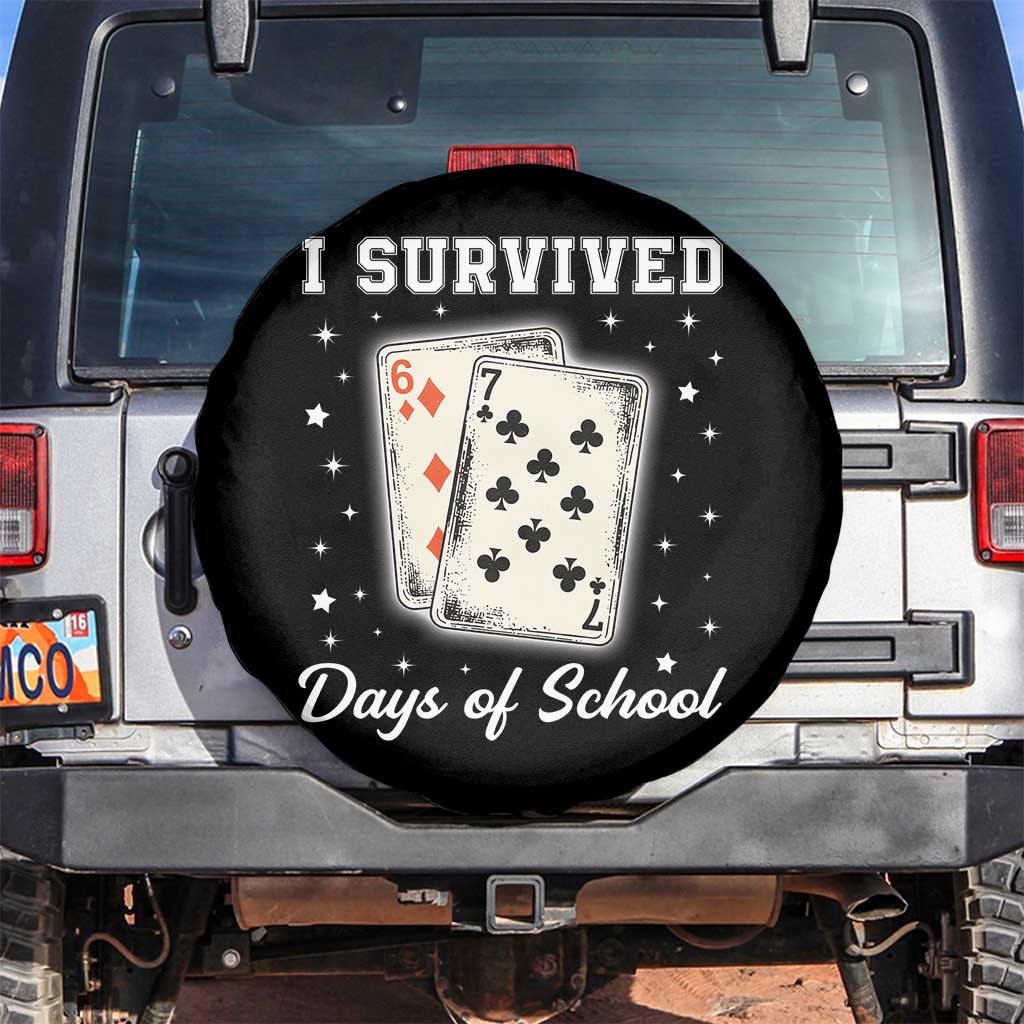 I Survived 67 Days Of School Spare Tire Cover Playing Cards Meme - Wonder Print Shop