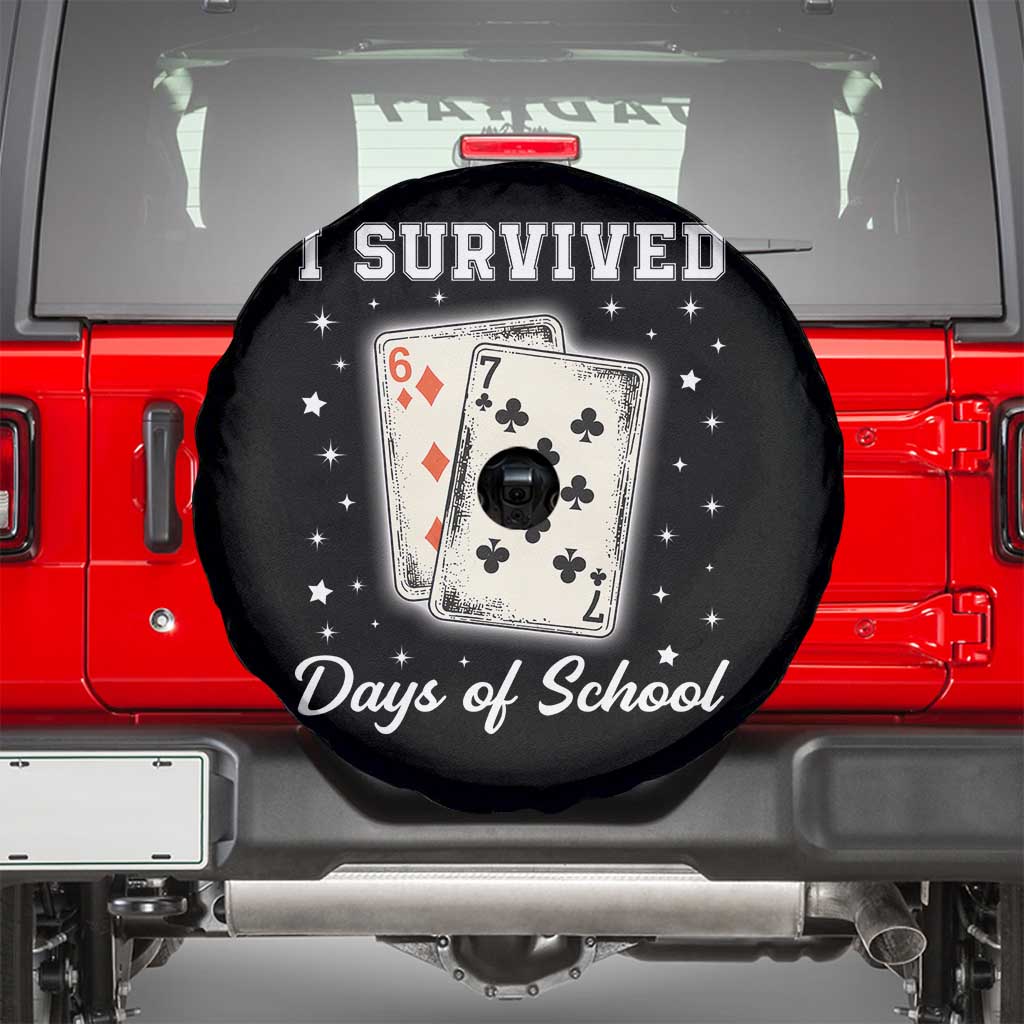 I Survived 67 Days Of School Spare Tire Cover Playing Cards Meme - Wonder Print Shop