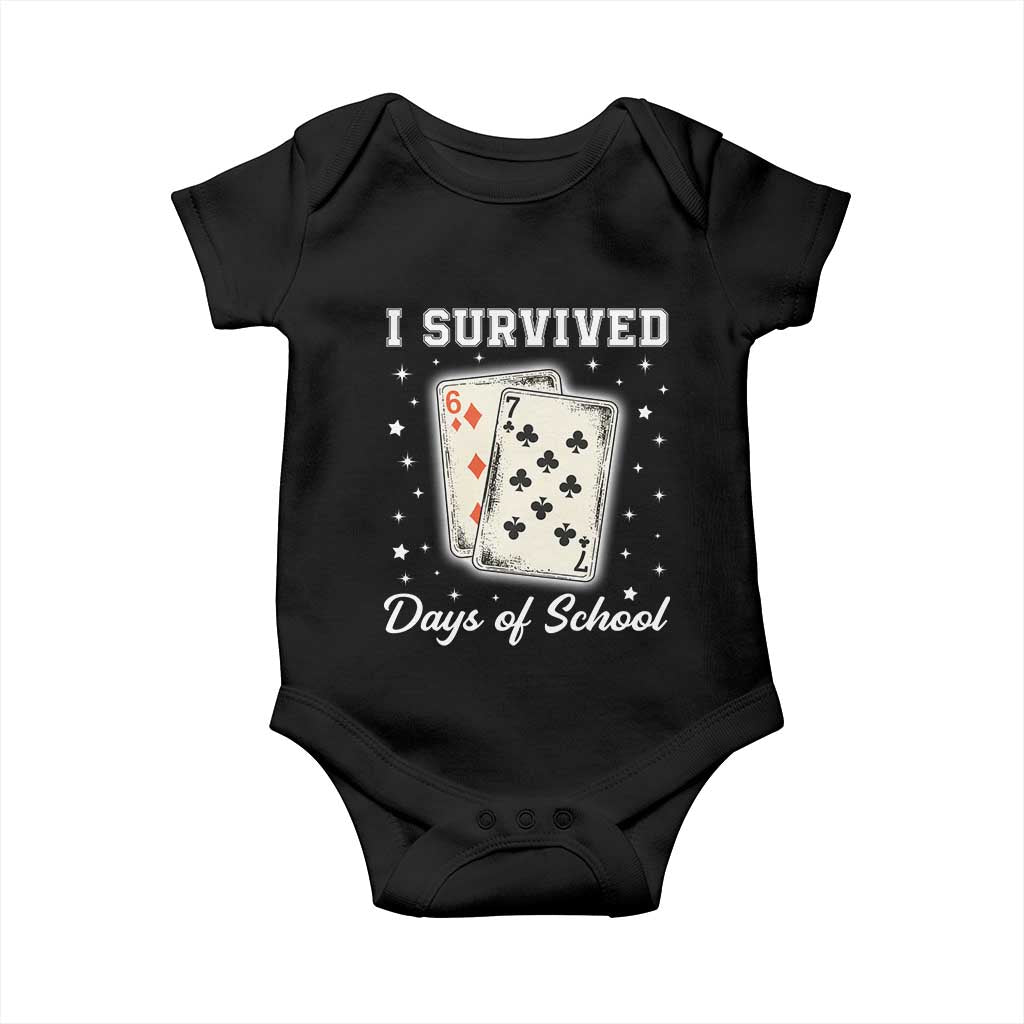 I Survived 67 Days Of School Baby Onesie Playing Cards Meme - Wonder Print Shop