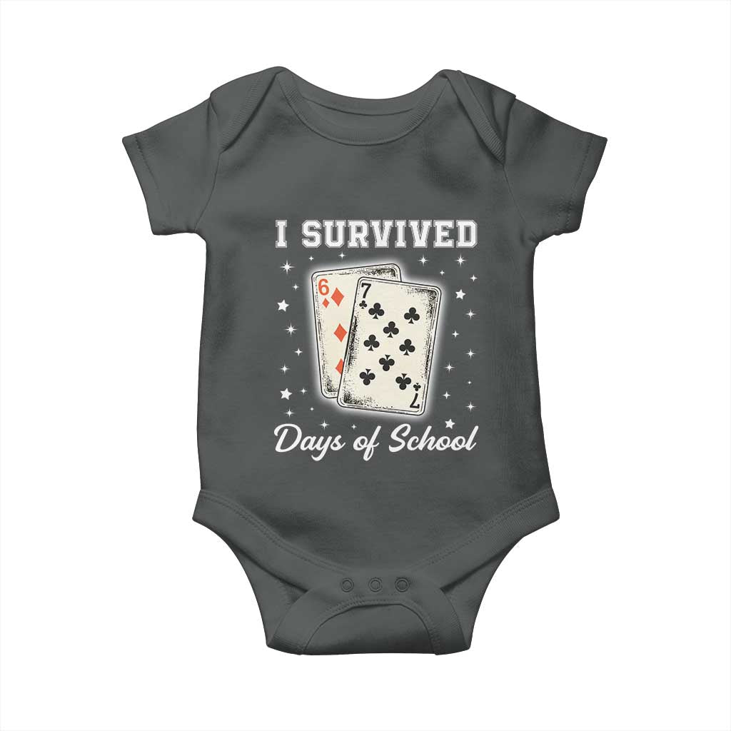 I Survived 67 Days Of School Baby Onesie Playing Cards Meme - Wonder Print Shop