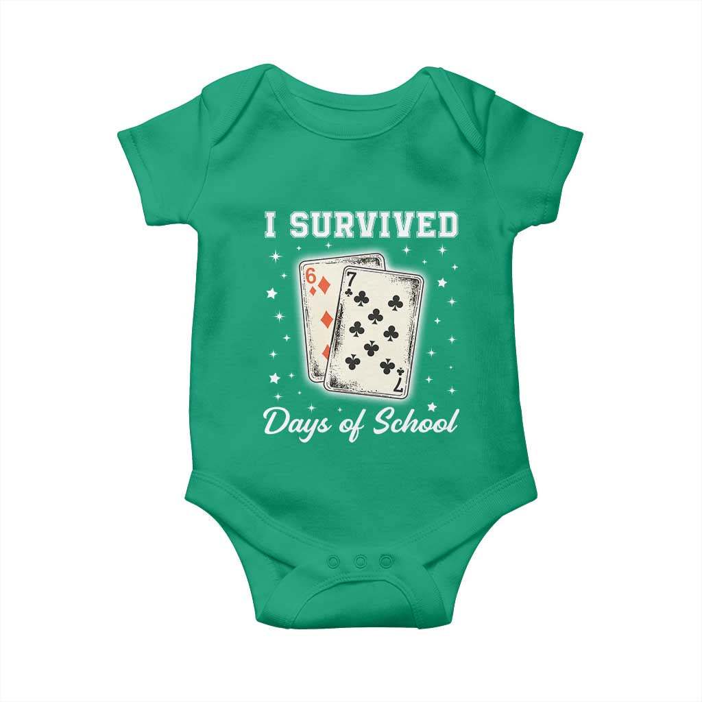 I Survived 67 Days Of School Baby Onesie Playing Cards Meme - Wonder Print Shop