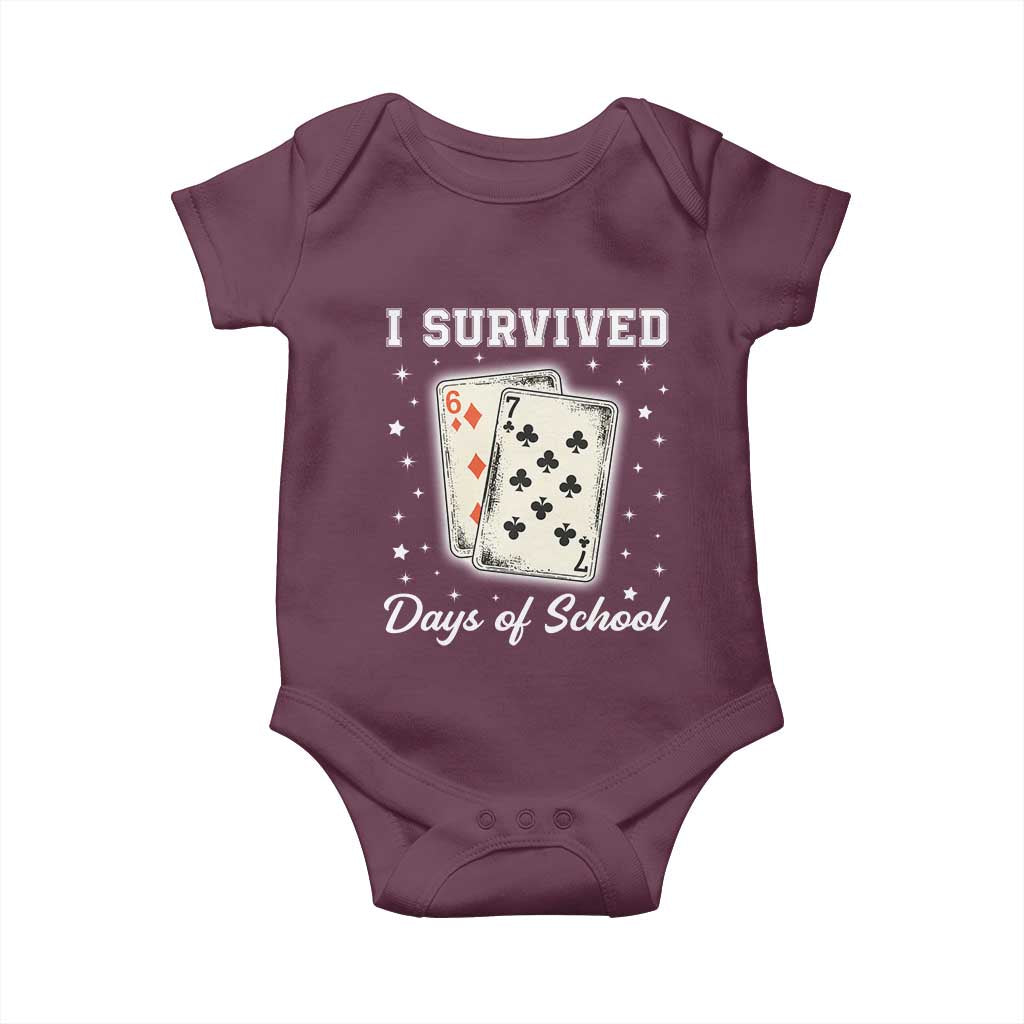 I Survived 67 Days Of School Baby Onesie Playing Cards Meme - Wonder Print Shop