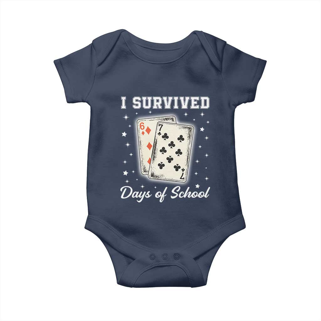 I Survived 67 Days Of School Baby Onesie Playing Cards Meme - Wonder Print Shop