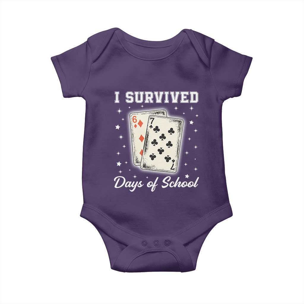 I Survived 67 Days Of School Baby Onesie Playing Cards Meme - Wonder Print Shop