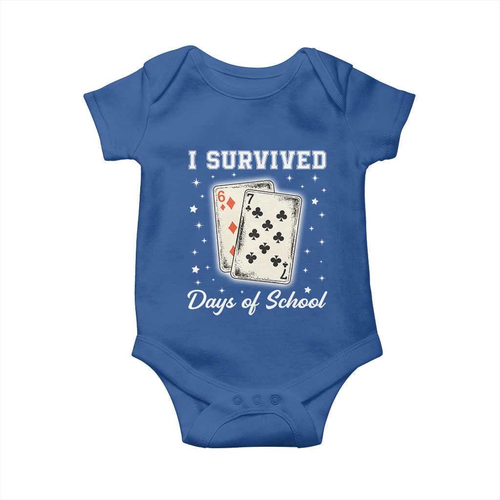 I Survived 67 Days Of School Baby Onesie Playing Cards Meme - Wonder Print Shop