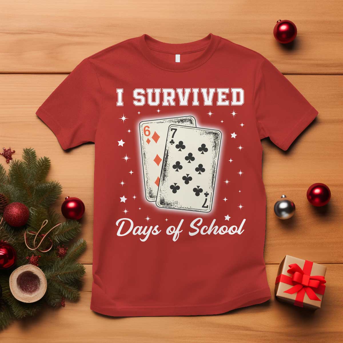 I Survived 67 Days Of School T Shirt Playing Cards Meme - Wonder Print Shop