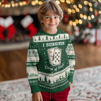 I Survived 67 Days Of School Ugly Christmas Sweater Playing Cards Meme - Wonder Print Shop