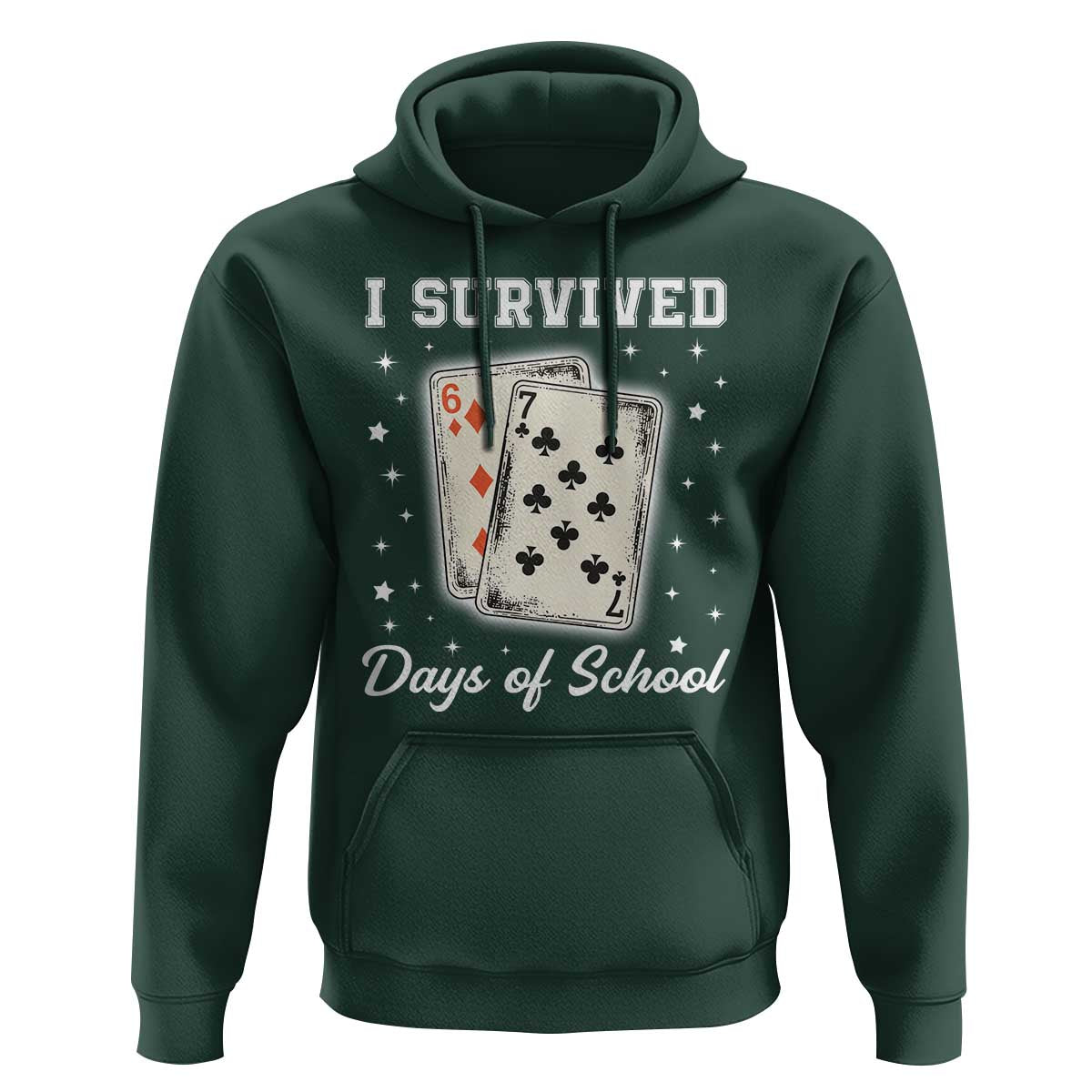 I Survived 67 Days Of School Hoodie Playing Cards Meme - Wonder Print Shop