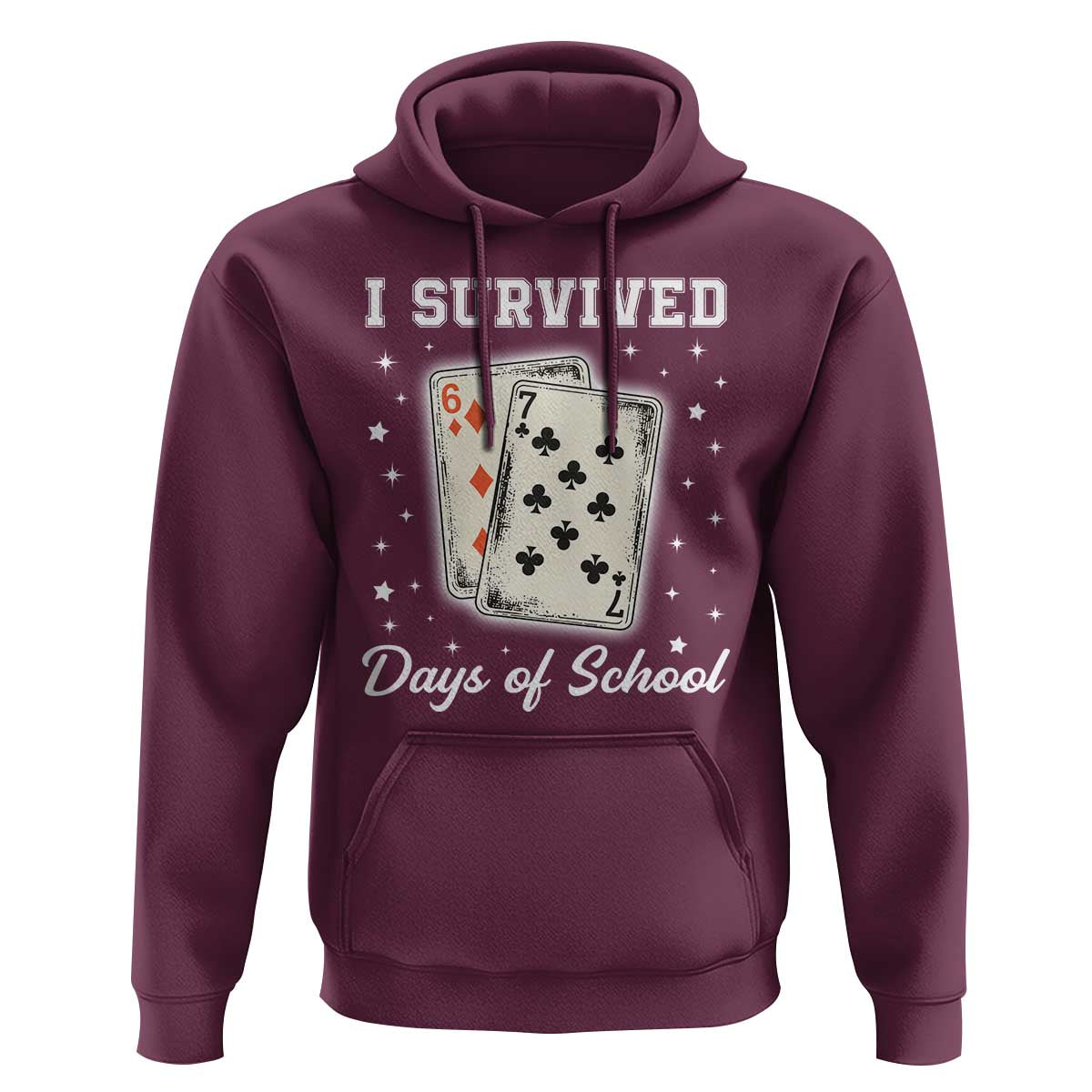 I Survived 67 Days Of School Hoodie Playing Cards Meme - Wonder Print Shop