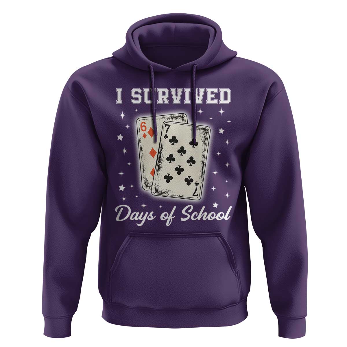I Survived 67 Days Of School Hoodie Playing Cards Meme - Wonder Print Shop