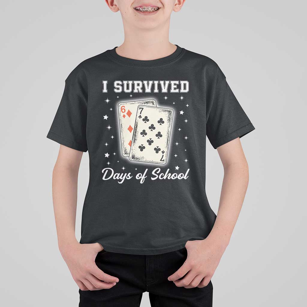 I Survived 67 Days Of School T Shirt For Kid Playing Cards Meme - Wonder Print Shop