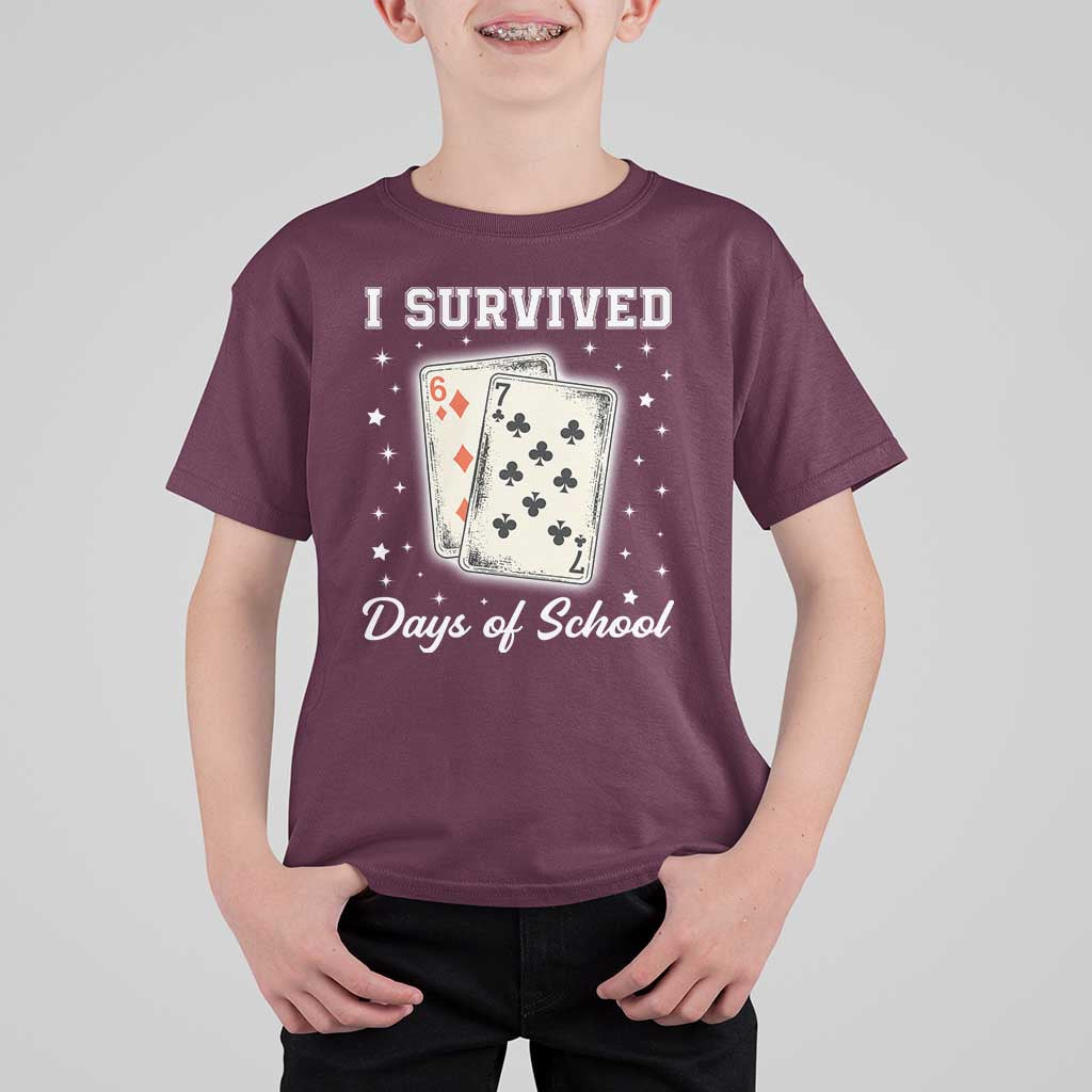 I Survived 67 Days Of School T Shirt For Kid Playing Cards Meme - Wonder Print Shop