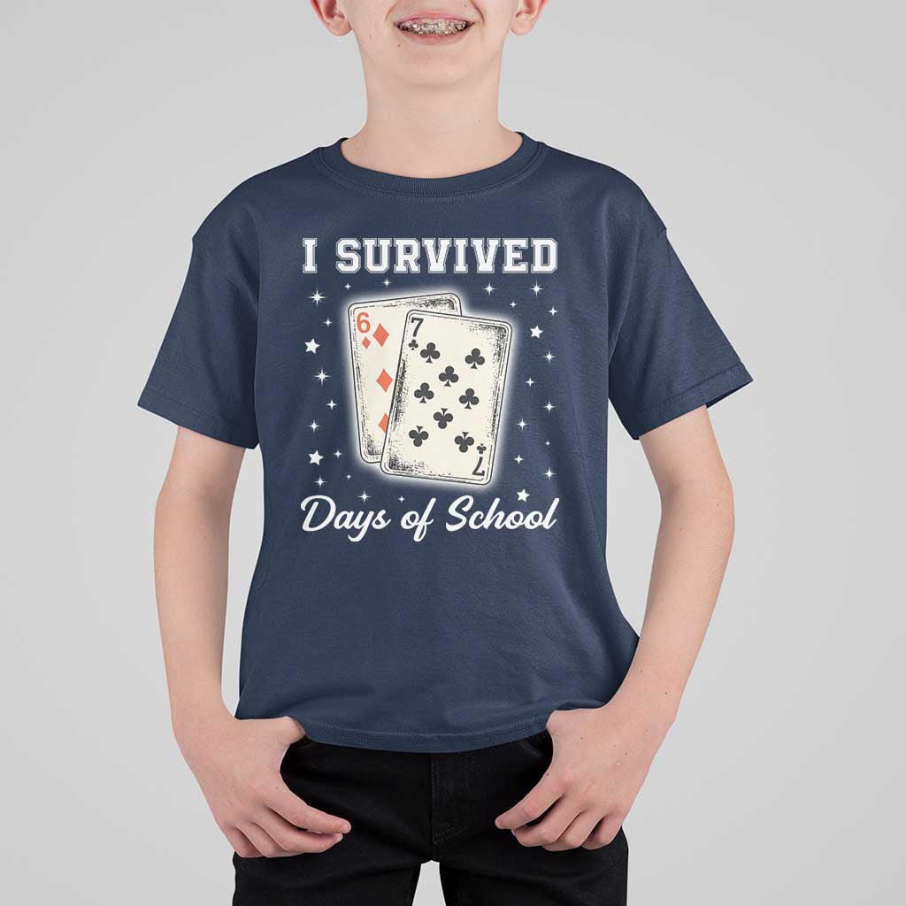 I Survived 67 Days Of School T Shirt For Kid Playing Cards Meme - Wonder Print Shop