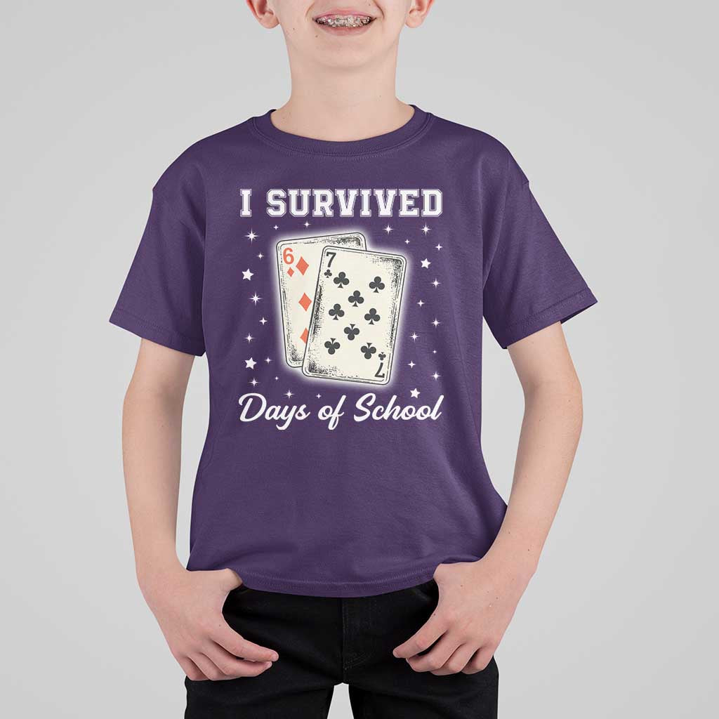 I Survived 67 Days Of School T Shirt For Kid Playing Cards Meme - Wonder Print Shop