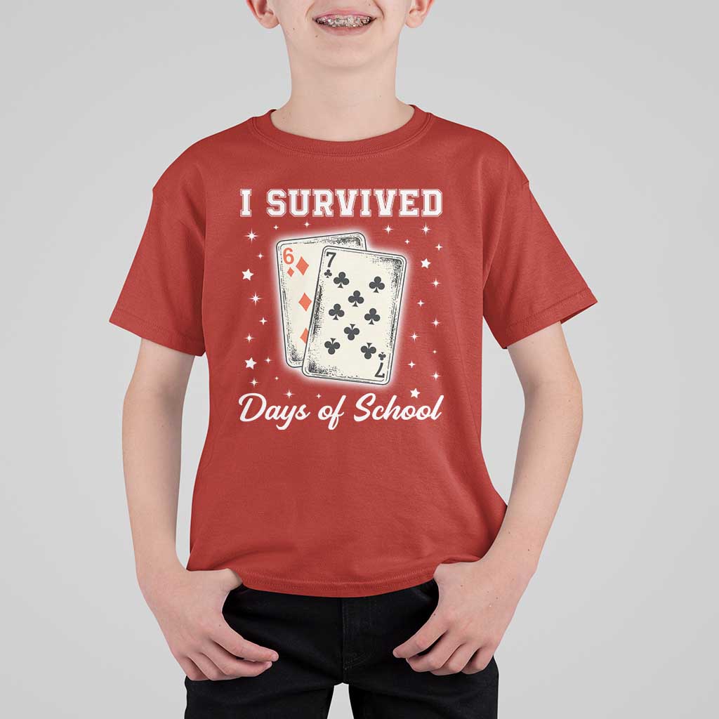 I Survived 67 Days Of School T Shirt For Kid Playing Cards Meme - Wonder Print Shop