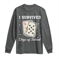 I Survived 67 Days Of School Long Sleeve Shirt Playing Cards Meme - Wonder Print Shop