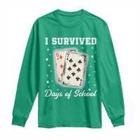 I Survived 67 Days Of School Long Sleeve Shirt Playing Cards Meme - Wonder Print Shop