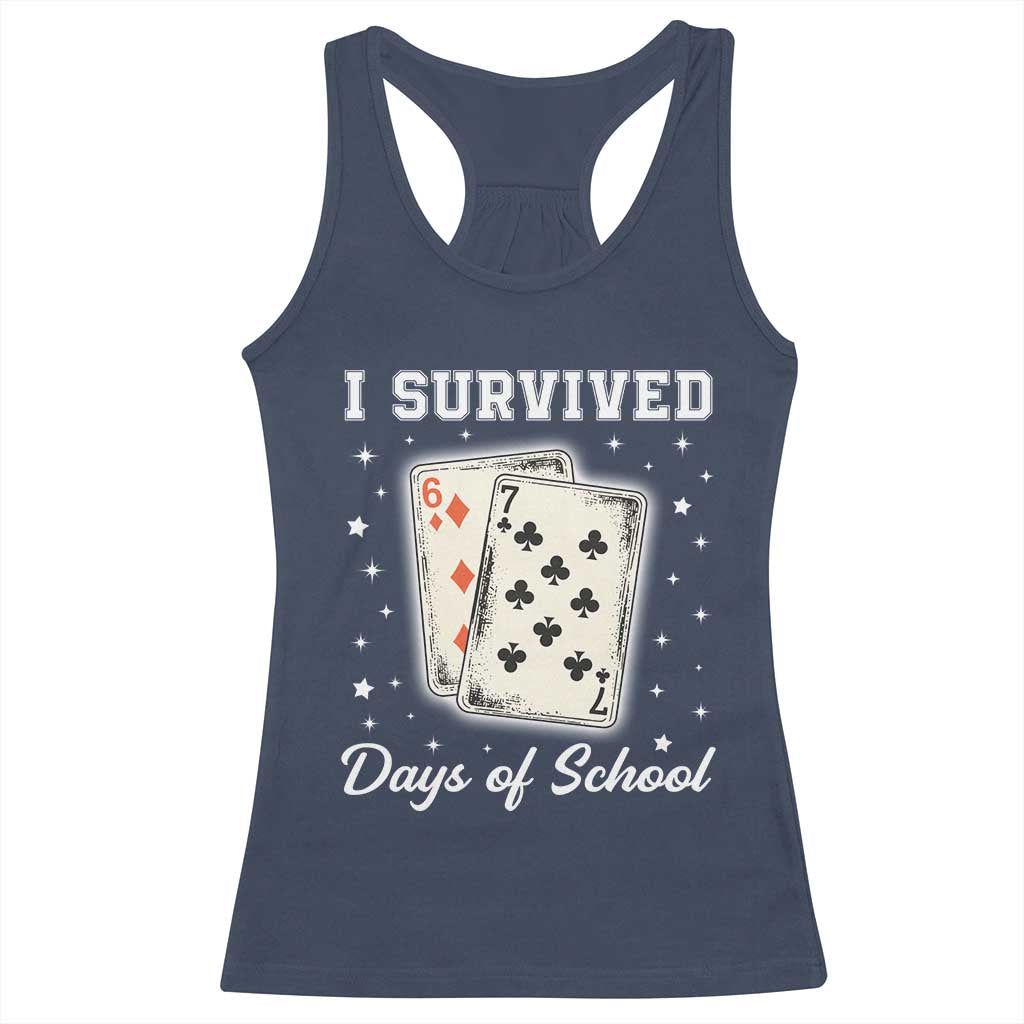I Survived 67 Days Of School Racerback Tank Top Playing Cards Meme - Wonder Print Shop