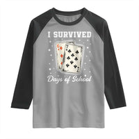 I Survived 67 Days Of School Raglan Shirt Playing Cards Meme - Wonder Print Shop