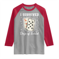 I Survived 67 Days Of School Raglan Shirt Playing Cards Meme - Wonder Print Shop