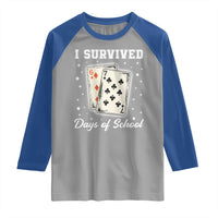 I Survived 67 Days Of School Raglan Shirt Playing Cards Meme - Wonder Print Shop