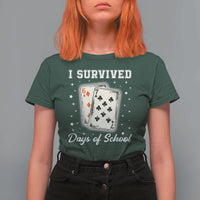 I Survived 67 Days Of School T Shirt For Women Playing Cards Meme - Wonder Print Shop