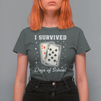 I Survived 67 Days Of School T Shirt For Women Playing Cards Meme - Wonder Print Shop