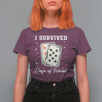 I Survived 67 Days Of School T Shirt For Women Playing Cards Meme - Wonder Print Shop