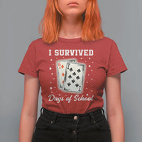 I Survived 67 Days Of School T Shirt For Women Playing Cards Meme - Wonder Print Shop