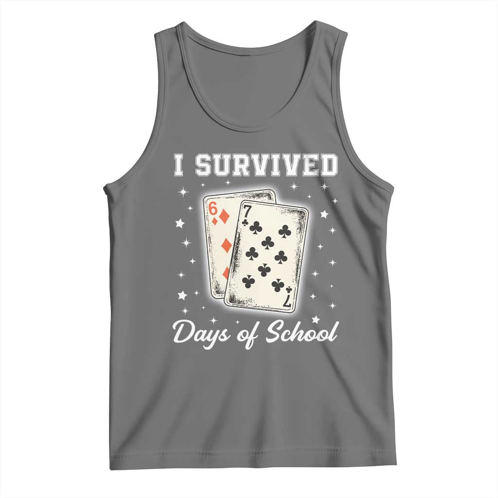 I Survived 67 Days Of School Tank Top Playing Cards Meme - Wonder Print Shop