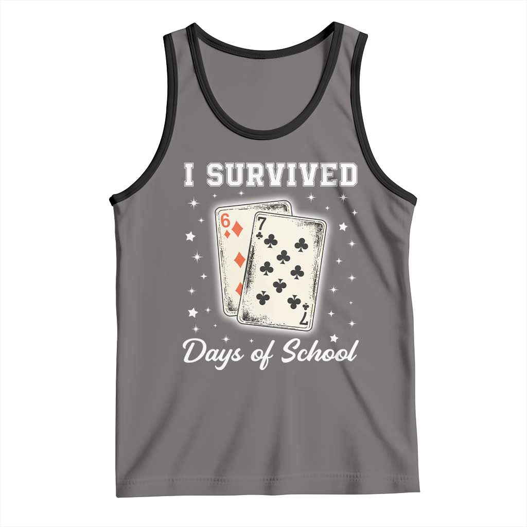 I Survived 67 Days Of School Tank Top Playing Cards Meme - Wonder Print Shop