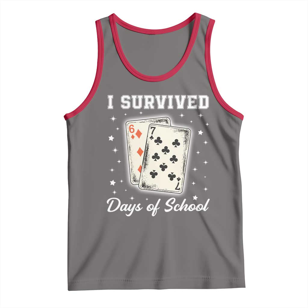 I Survived 67 Days Of School Tank Top Playing Cards Meme - Wonder Print Shop