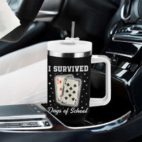 I Survived 67 Days Of School Tumbler With Handle Playing Cards Meme - Wonder Print Shop