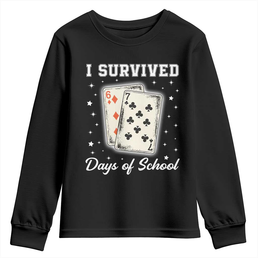 I Survived 67 Days Of School Youth Sweatshirt Playing Cards Meme - Wonder Print Shop