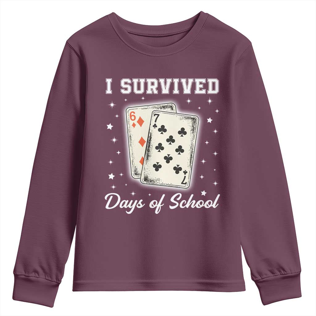 I Survived 67 Days Of School Youth Sweatshirt Playing Cards Meme - Wonder Print Shop