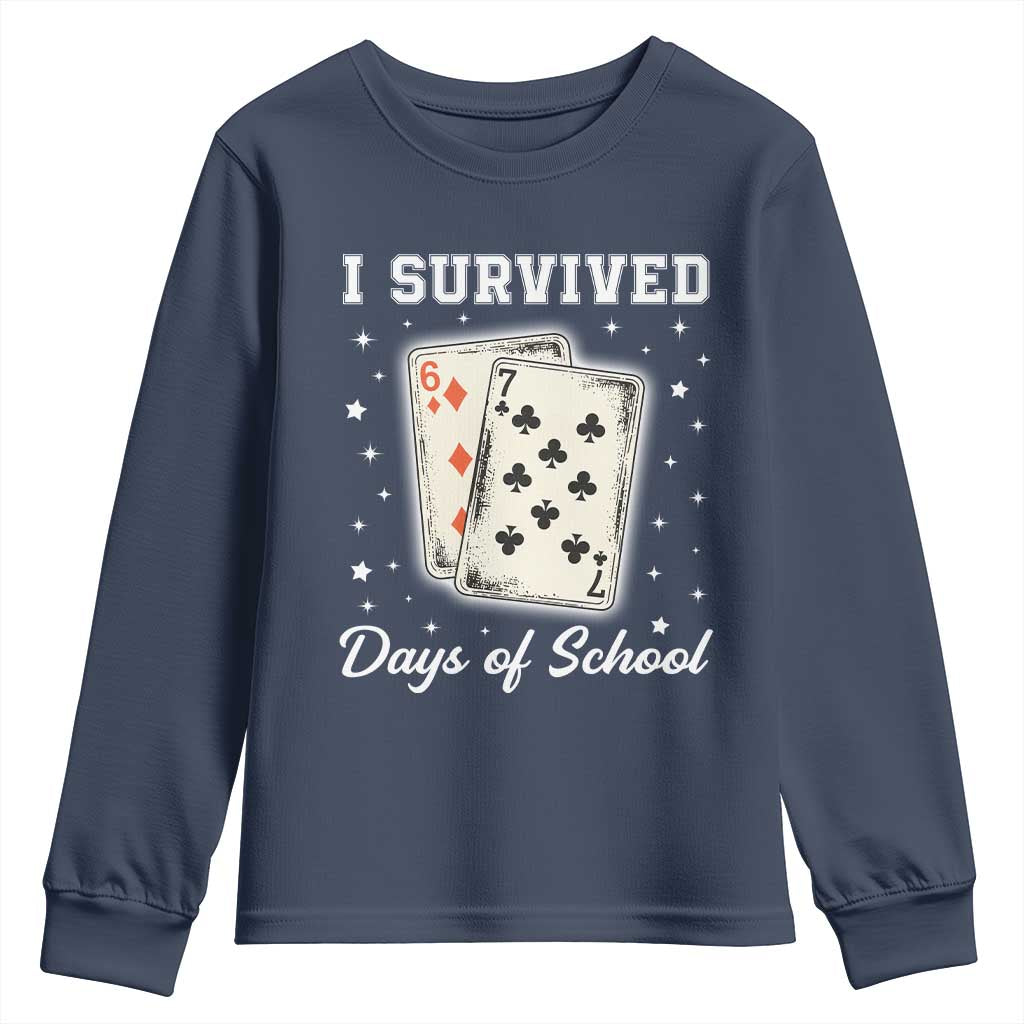 I Survived 67 Days Of School Youth Sweatshirt Playing Cards Meme - Wonder Print Shop