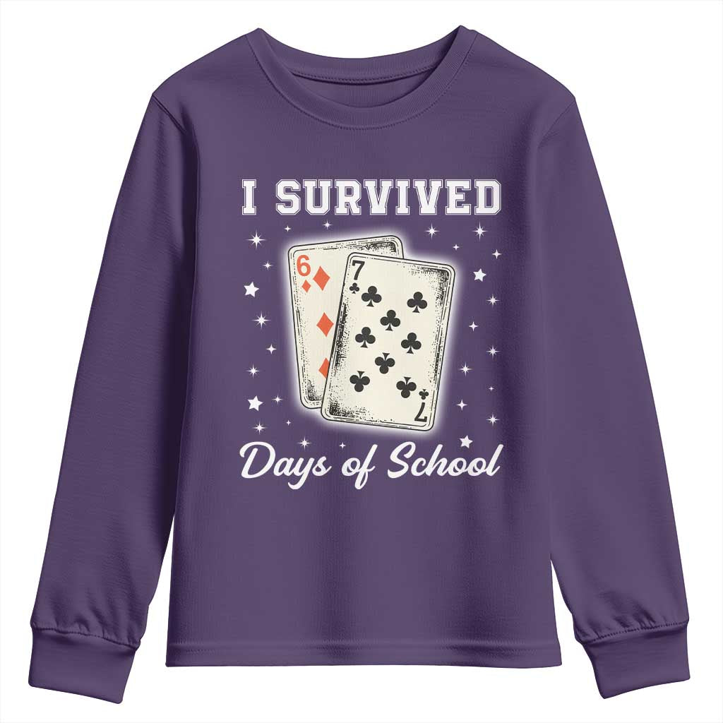 I Survived 67 Days Of School Youth Sweatshirt Playing Cards Meme - Wonder Print Shop