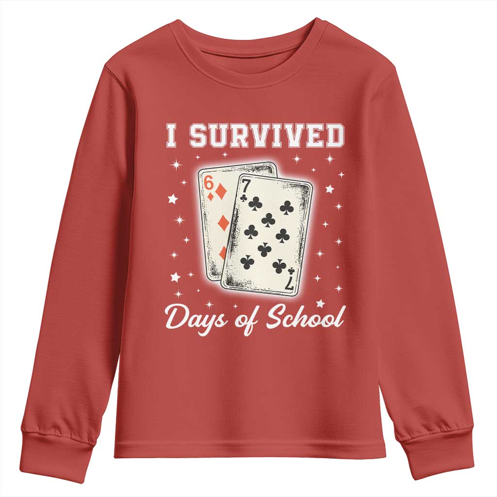 I Survived 67 Days Of School Youth Sweatshirt Playing Cards Meme - Wonder Print Shop